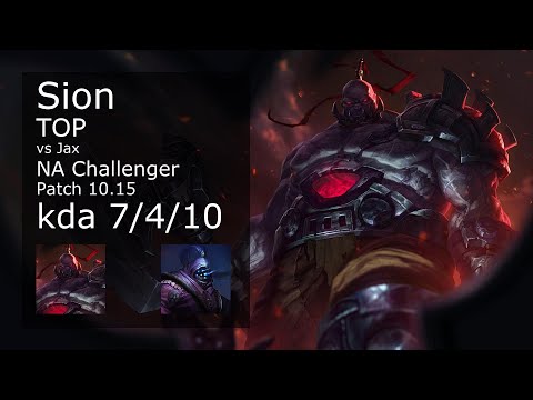 Sion Top vs Jax - NA Challenger 7/4/10 Patch 10.15 Gameplay