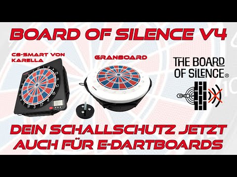 E-Dartboards GranBoard + CB Smart auf dem Schallschutz „The Board of Silence“ montieren!