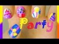 Happy Birthday Party Nail Art Designs Cute Gift Cake Cupcake Balloons Party Hat Rhinestones