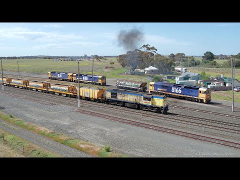 7M23V SSR / ARTC Push-Pull Ballast Train 4532 GM27 GM10 (6/11/2023) - PoathTV Australian Railways