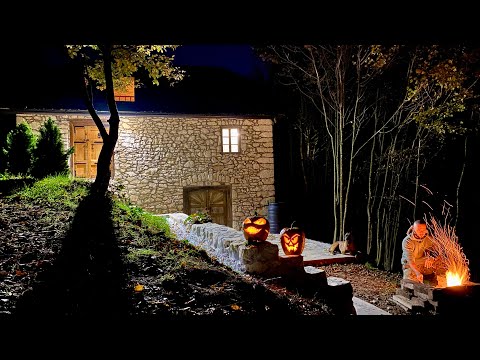 Leben im Wald, Pilze und Kastanien sammeln, Steinmauerentwässerung