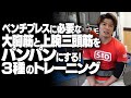 ベンチプレスに必要な大胸筋と上腕三頭筋をパンパンにする!3種のトレーニング