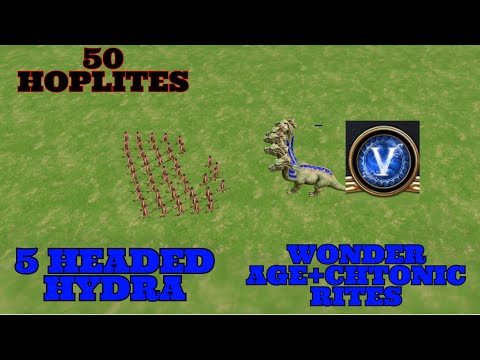 Age of Mythology  Retold 5 Headed hydra vs 50 Hoplites