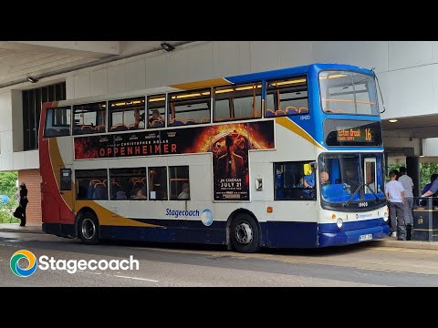 Stagecoach northampton ALX400 KX06 JXW - 18400 on route 16 from the bus station, to Weston favell.