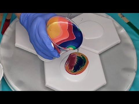 Great Beginners Recipe Traveling Triptych Inspired By Dirty Artist #travelingtriptych#acrylicpour