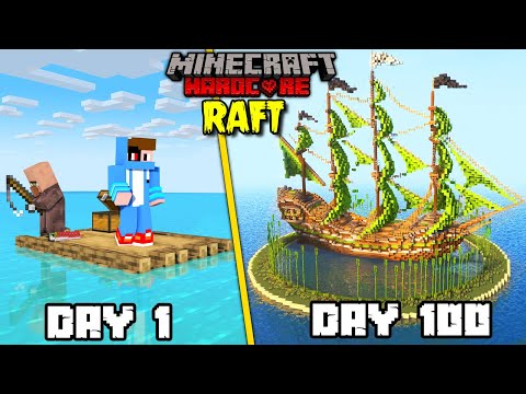 I Survived 100 Days On a RAFT in Minecraft Hardcore HINDI