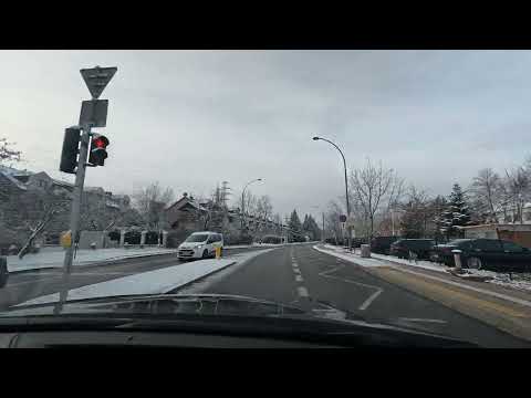 Driving Warsaw streets around Mokotów. From Augustówka to Służewiec. Frosty November morning, 2025