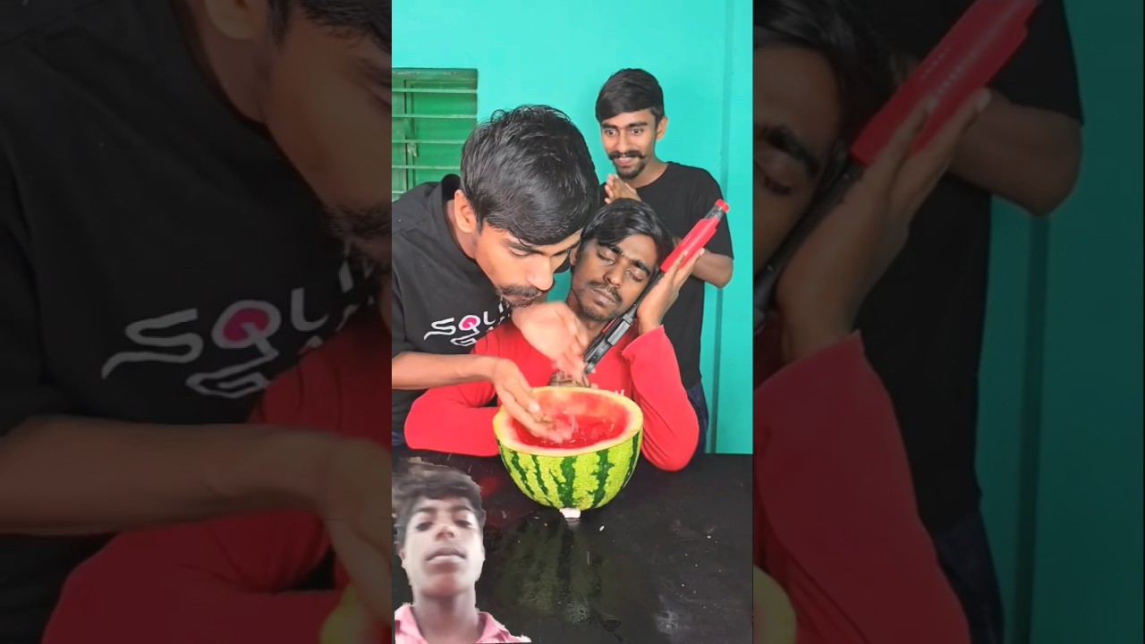 Twin Brothers Team Up to Steal Big Brother’s Watermelon Juice! 🍉😂🥤