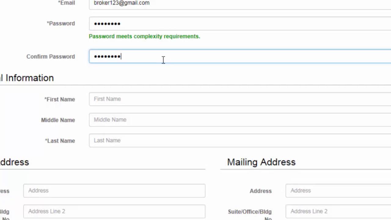 How to create an account in eLicense