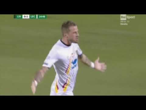 Il gol del vantaggio di Andrea La Mantia in Livorno-LECCE 0 a 3 del 25 settembre 2018