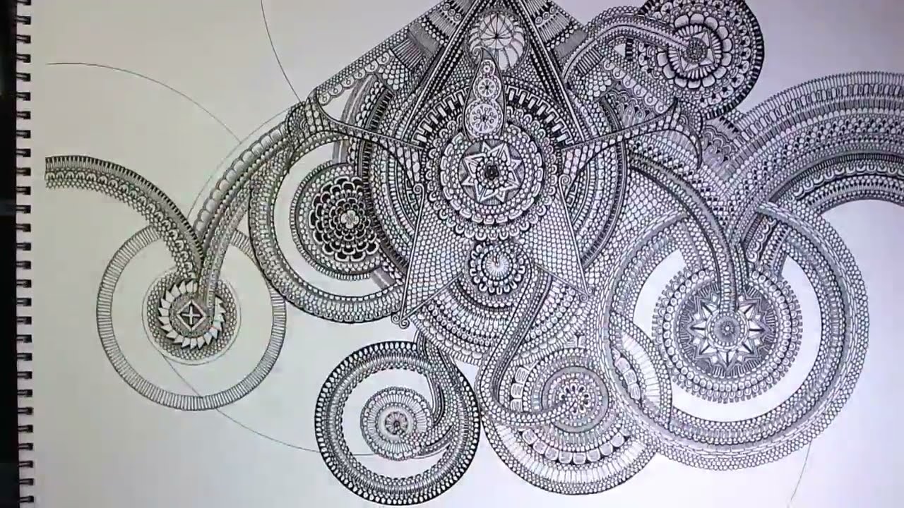 big mandala drawing speed art by peter