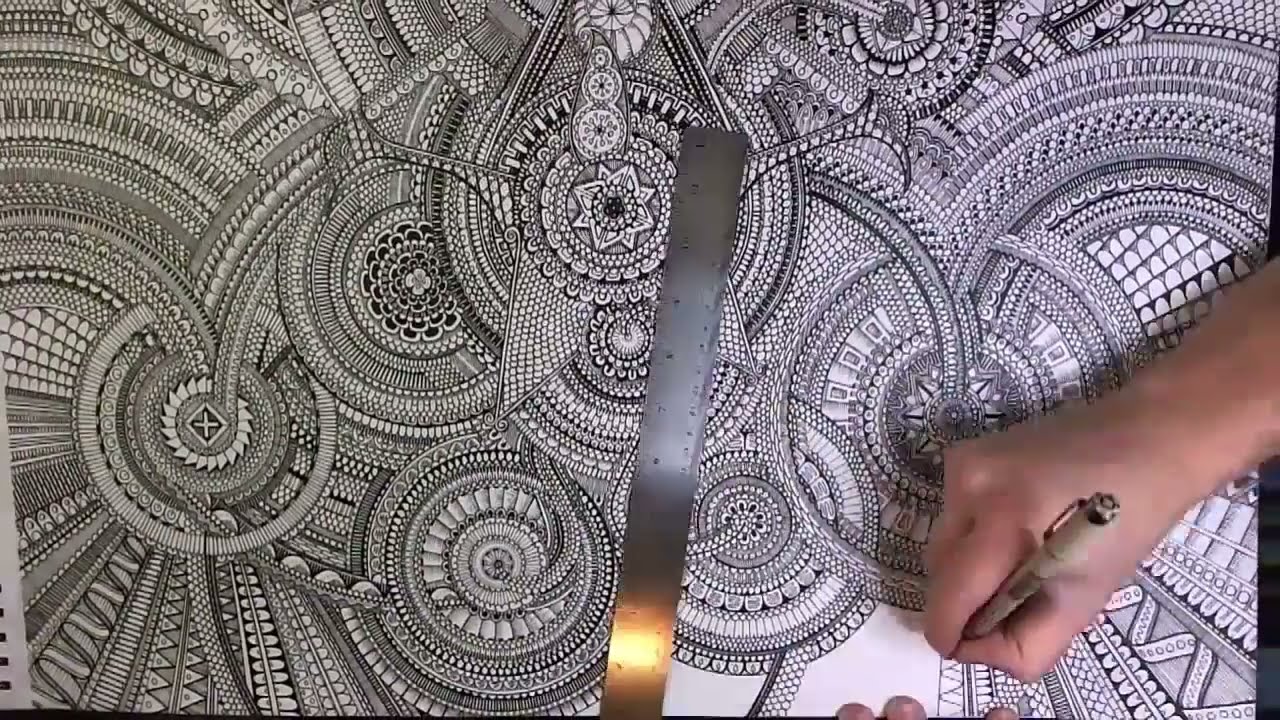 big mandala drawing speed art by peter