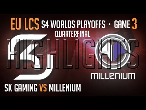 EU LCS Highlights SK Gaming vs Millenium Game 3 Quarterfinal S4 Worlds Playoffs SK vs MIL