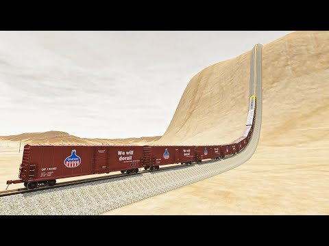 Impossible Hill Climb Rail Track Vs Train Crossing  BeamNG.Drive