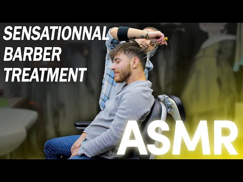 AMAZING ASMR TREATMENT | Handsome Customer Got ASMR Haircut and ASMR HEAD MASSAGE