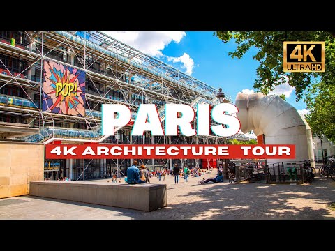 🇫🇷 Paris Walking Tour - Complete Centre Pompidou Architecture Walking Tour [ 4K HDR / 60fps ]