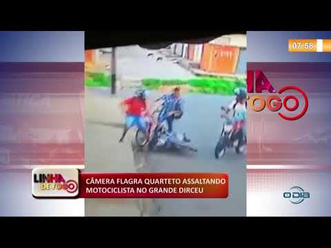 LINHA DE FOGO 17 01 2020 Cí‚MERA FLAGRA QUARTETO ASSALTANDO MOTOCICLISTA NO GRANDE DIRCEU