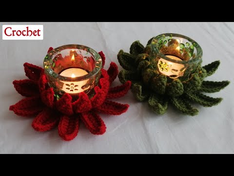 Crochet Lotus design for Candles