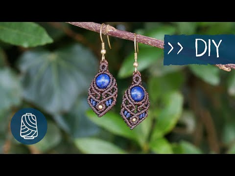 🔮 Macrame earrings tutorial with pearl 🔮
