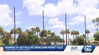 Collier County community residents fight golf poles built without permits near homes