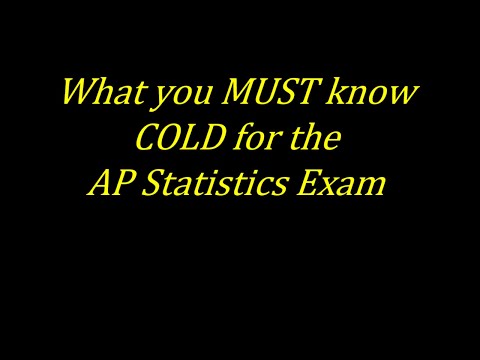 💥💥💥Stuff You MUST Know Cold for the 2022 AP Statistics Exam💥💥💥 [WHAT YOU NEED TO KNOW]
