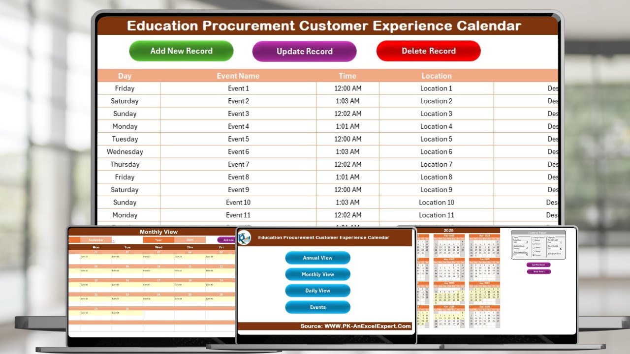 Education Procurement Customer Experience Calendar