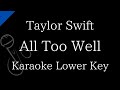 【Karaoke Instrumental】All Too Well / Taylor Swift【Lower Key】