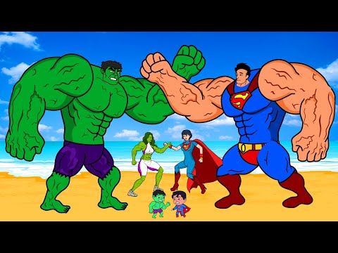Rescue SUPERHERO All Family HULK vs Family SPIDERMAN  Who Is The King Of Super Heroes    FUNNY