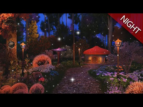 Enchanted Forest Ambience | NIGHT 🌲✨ for sleep, study and relaxation | occasional rain, wind chimes.