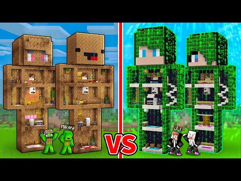JJ and Mikey: POOR vs HACKER STATUE BATTLE in Minecraft - Maizen