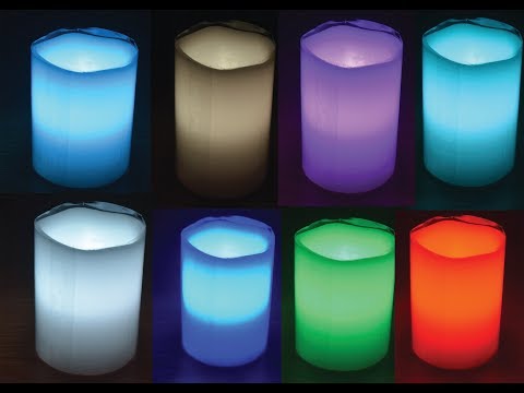Color changing Flame less Candle light. 12 LED Colors. Video
