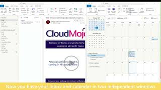 View Inbox and Calendar side by side in Outlook