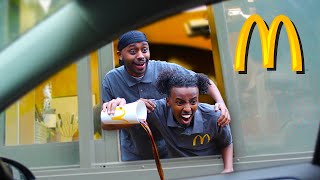 We Pretended To Work At McDonalds Drive Thru (Fake