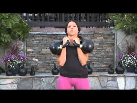 Double Kettlebell Front Squats by Lauren Brooks