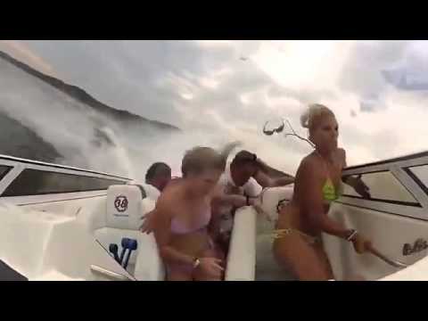 Seven Person Boat Crash (Slo-Mo)