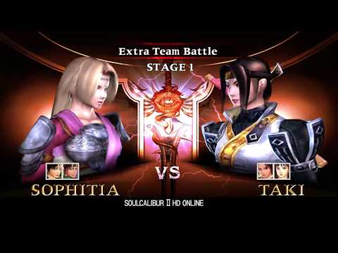 Soul Calibur 2 HD Online - Extra Team Battle with Sophitia, Seung Mina and Taki