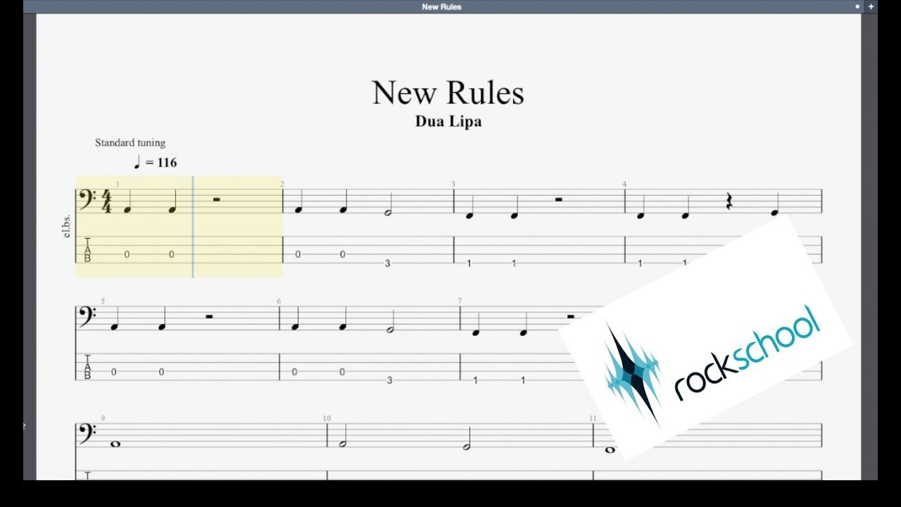 New Rules Rockschool Debut Grade Bass
