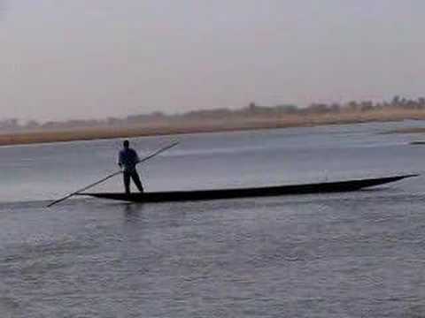 Boat on Bani River at Djenne, Mali