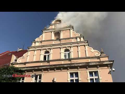 22.08.2018 Oleśnica - pożar kamienicy w centrum