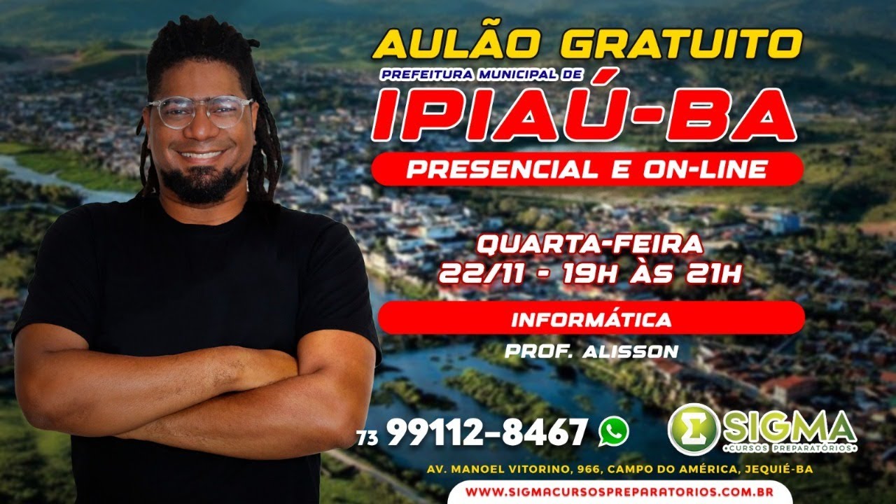 AULÃO: PREFEITURA MUNICIPAL DE IPIAÚ - INFORMÁTICA