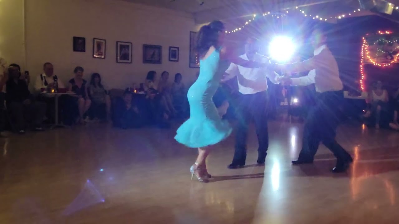 Carlos Copello, Raquel Makow and Maxi Copello (rock 'n roll) at locos por El tango on 06/27/22