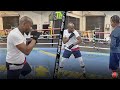 FLOYD MAYWEATHER JR. SHOWING SHOULDER ROLL DEFENSE SECRETS & COUNTERS DURING LATE NIGHT WORKOUT