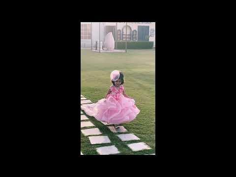 Enchanted Pink Gown with Detachable Train And Hair Accessory