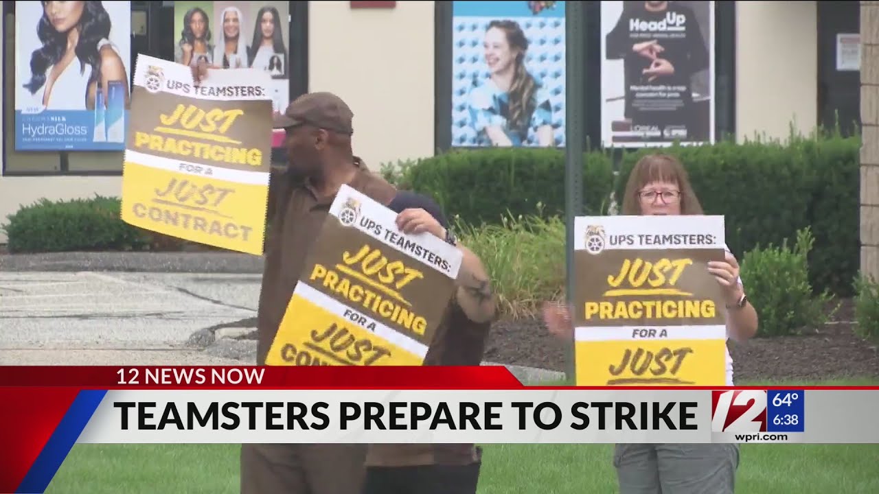 UPS drivers practice picketing in RI as strike looms