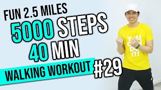 HAPPY and FAST 5000 Steps • Home Workout • Walking Workout #29 • Keoni Tamayo