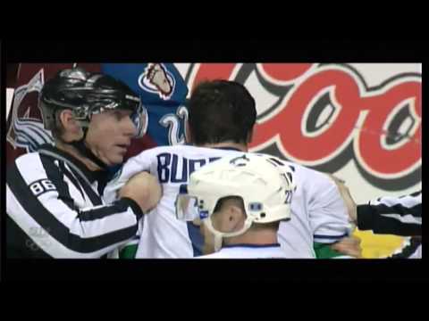 Alexandre Burrows and Shane O'Brien mix it up infront of the net Feb  4 2012