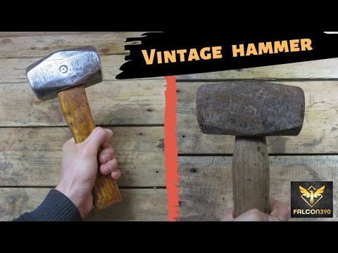 Old rusty hammer restoration. First handle making!