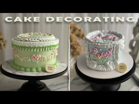 How to make Flower Lace Cake | The Vintage Cake Decorating Tutorial | Amazing Cake Ideas | Kue Ultah