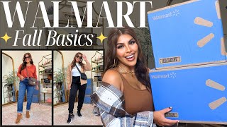 WALMART *MUST HAVE* BASICS + HEAD TO TOE OUTFITS!! | WALMART FALL FASHION HAUL 2023