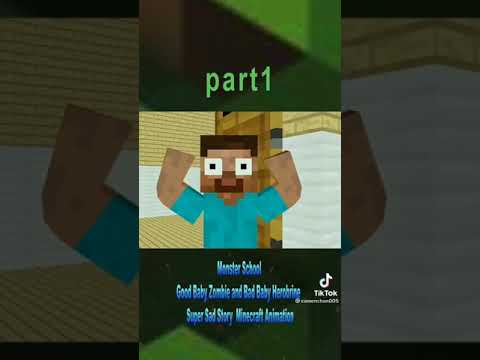 Monster school Good baby Zombie and Bad baby herobrine super sad story Minecraft Animation